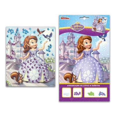 Аппликация София из страз и пайеток 18*30 см 1 шт 