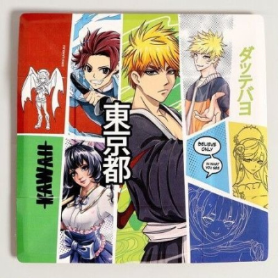 Тарелка бум. квадрат Аниме 21 см 10 шт   Тарелка бум. квадрат Аниме 21 см 10 шт