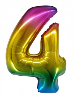 К Шар Цифра под воздух 4 радужная 86 см