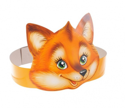 Маска - ободок картон Лиса 1 шт