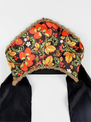 Кокошник Русские узоры черный 1 шт