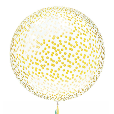Шар Баблс 50 см с конфетти круги глянец золото 