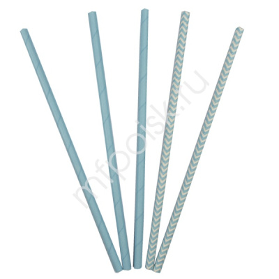 Трубочки для коктейля ПБ Голубые 12 шт