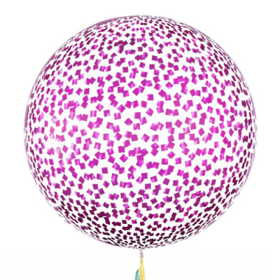 Шар Баблс 50 см с конфетти квадратики глянец фуксия 