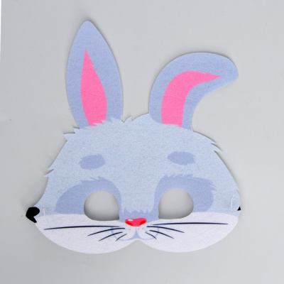 Маска фетр Зайка серый 1 шт