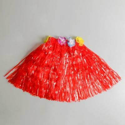 Юбка гавайская красная 40 см 1 шт 