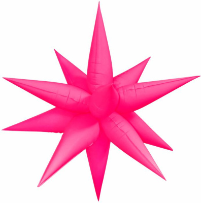 Шар фольга без рисунка Звезда составная 26" Розовый неон Шар фольга без рисунка Звезда составная 26" Розовый неон