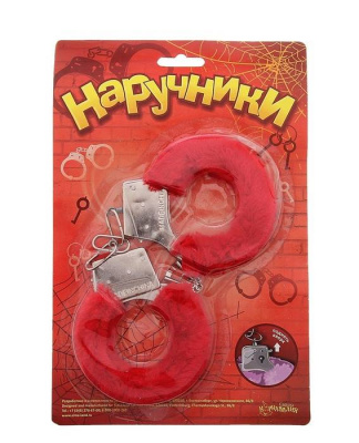 Наручники меховые красные 1 шт