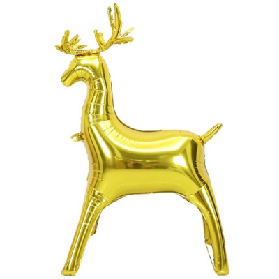 Шар фольга Фигура Олень золото (ВЗ) Под воздух 3D 81 см