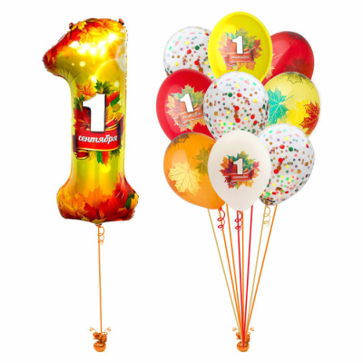 Сет из воздущных шаров 1 Сентября! Осеннее ассорти 10 шт