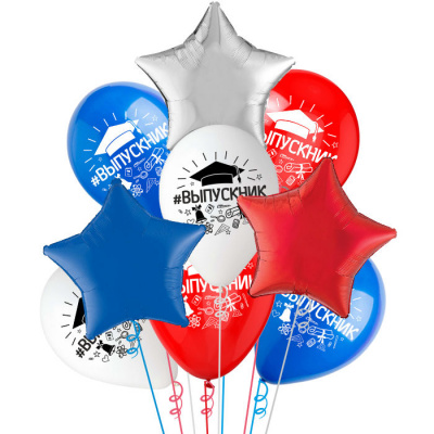 Букет Хэштег Выпускник 9 шт Букет Хэштег Выпускник 9 шт