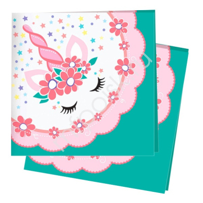 Салфетка Пати Бум Единорог Pink&Tiffany 24х24 см 12 шт Салфетка Пати Бум Единорог Pink&Tiffany 24х24 см 12 шт