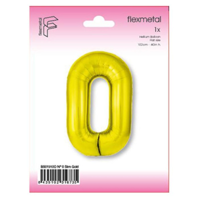 Шар Цифра 0 золото Слим 100 см (FM) Шар Цифра 0 золото Слим 100 см (FM)