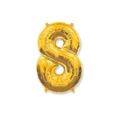 Шар Цифра 8 золотая 102 см