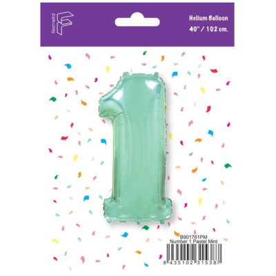Шар Цифра 1 мята пастель 102 см (FM) Шар Цифра 1 мята пастель 102 см (FM)