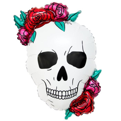 Шар фольга Фигура Череп День мертвых 80 см