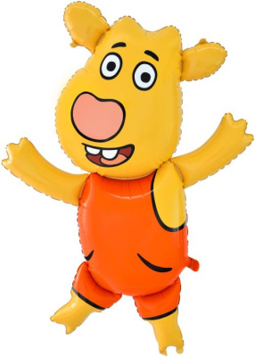 Шар фольга Фигура Оранжевая корова Боря (FL)