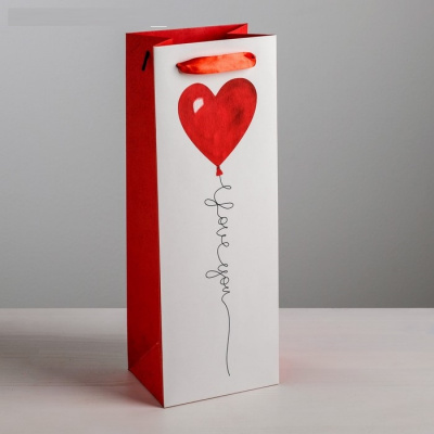 Пакет для бутылки I love you 13*36*10 см 1 шт
