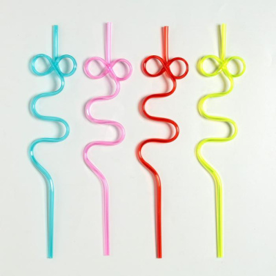 Трубочки для коктейля Завитки микс 4 шт   Трубочки для коктейля Завитки микс 4 шт