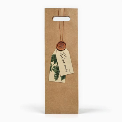 Пакет под бутылку Виноград 13*10*36 см 1 шт