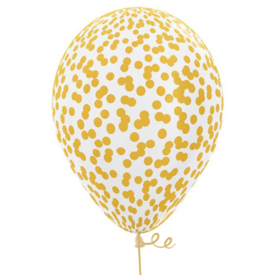 Букет Шары кристалл с конфетти круги матовый золото 35 см 