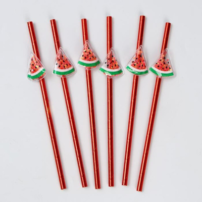 Трубочки для коктейля Арбузы 6 шт Трубочки для коктейля Арбузы 6 шт
