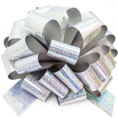 Бант-Шар Гигант Серебро голография D-36 см  