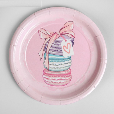 Тарелка бум. Пироженки 18 см 10 шт Тарелка бум. Пироженки 18 см 10 шт