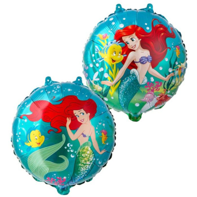 Шар Круг фольга 18" Русалочка Ариэль 2 стороны Шар Круг фольга 18" Русалочка Ариэль 2 стороны