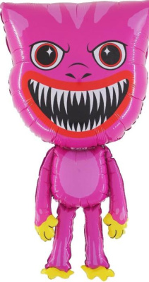 Шар фольга Фигура Зубастик розовый (Gr) G36 Шар фольга Фигура Зубастик розовый (Gr) G36