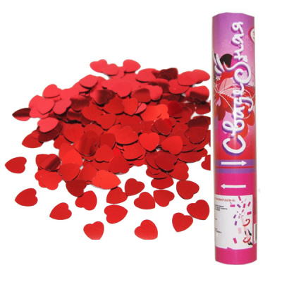 Хлопушка ПБ в пластиковой тубе 30 см Свадебная 