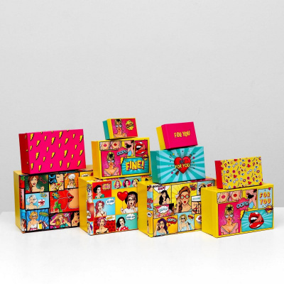 Коробка прямоуг Pop-art №4 рис микс 1 шт