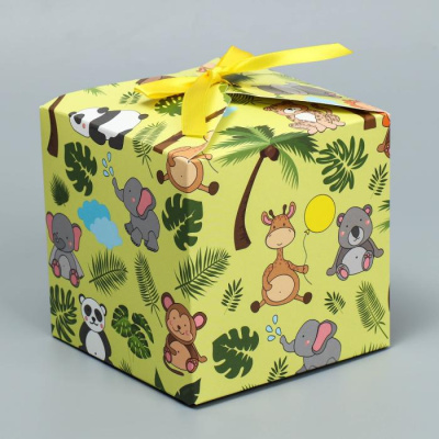 Коробка складная Зверята 12*12*12 см 1 шт