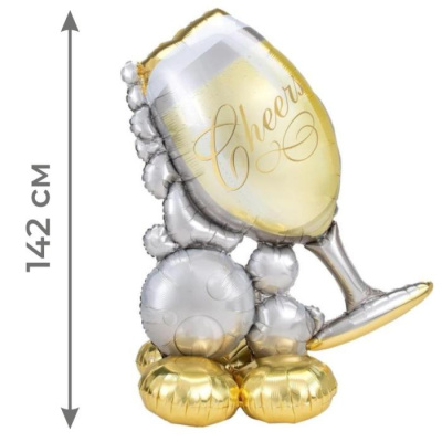 Фигура Бокал шампанского надутый воздухом 1 шт  Фигура Бокал шампанского надутый воздухом 1 шт