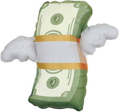 Шар фольга Фигура Деньги с крыльями (FL) Шар фольга Фигура Деньги с крыльями (FL)