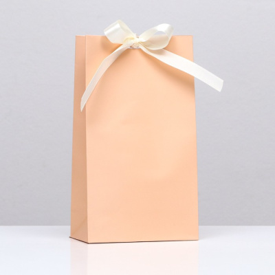 Пакет с лентой Бежевый 13*23*7 см 1 шт