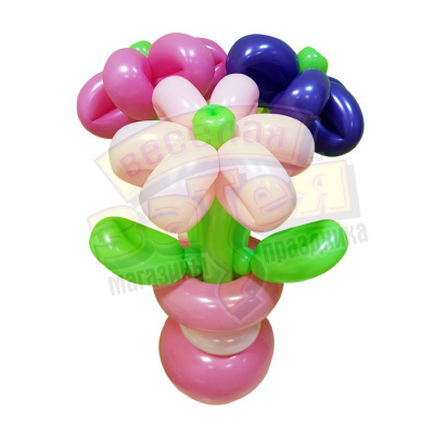 Фигура из шаров Ваза из 3-х ромашек