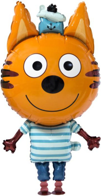 Шар Фигура ходячий фольга Три кота Коржик 99 см